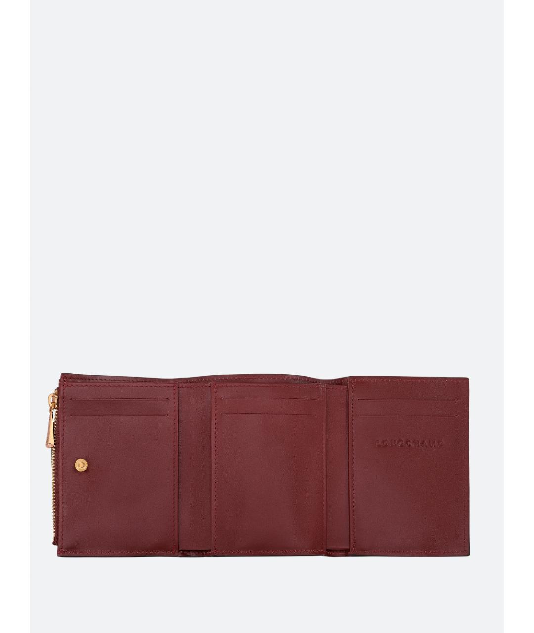 LONGCHAMP Бордовый кожаный кошелек, фото 3