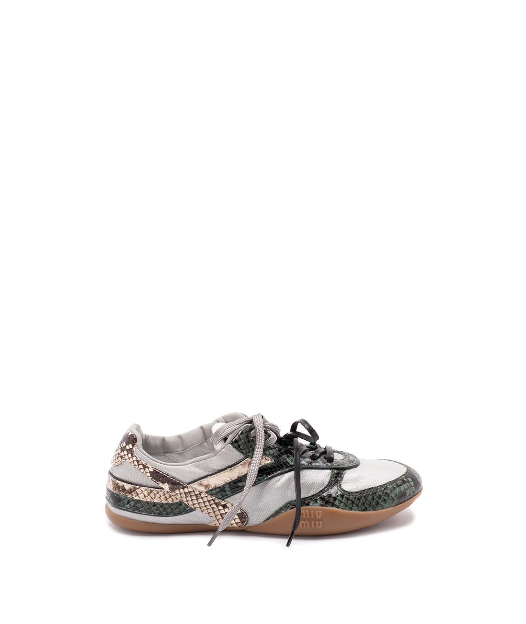 MIU MIU Мульти кожаные кроссовки, фото 7