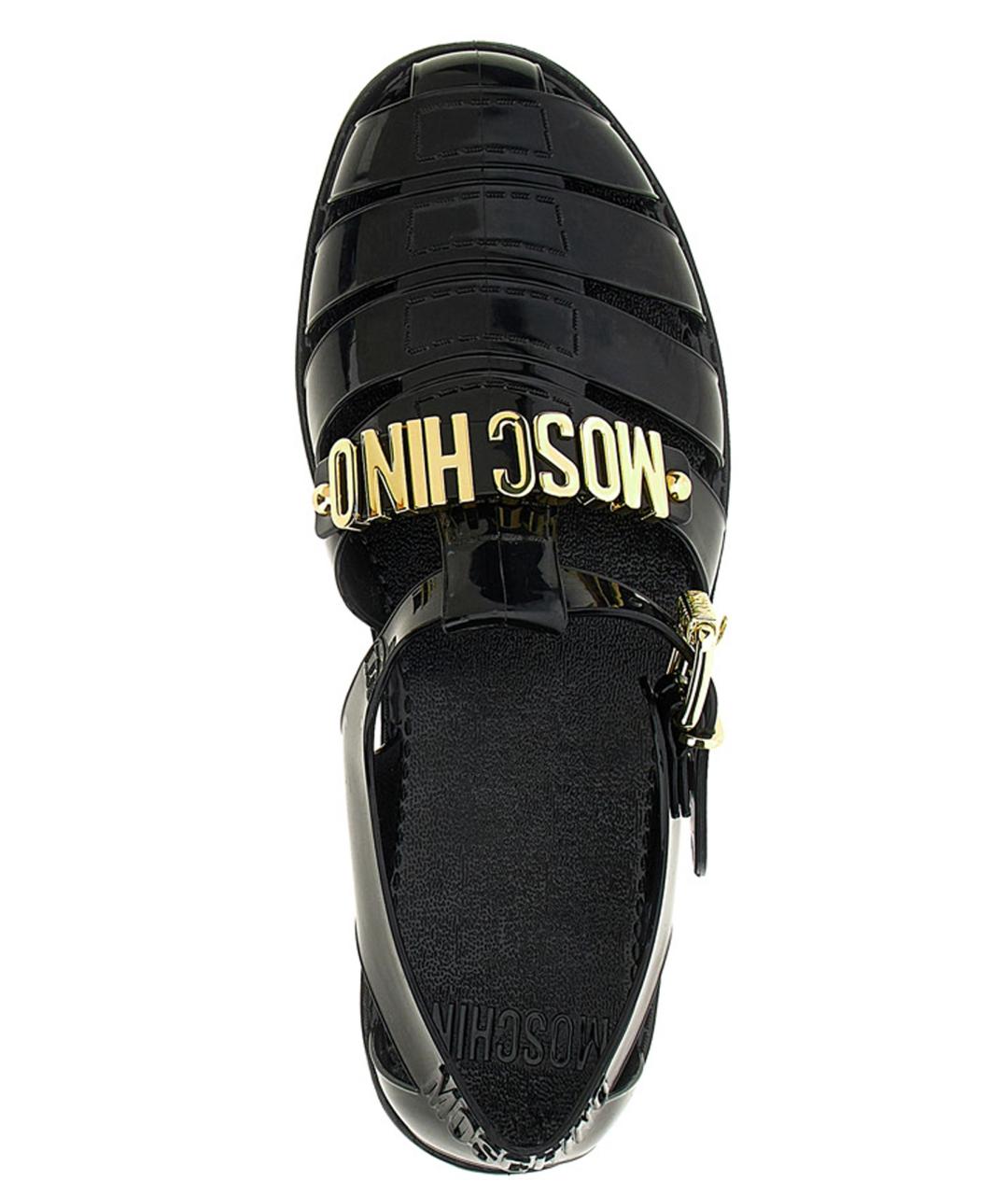 MOSCHINO Черные резиновые сандалии, фото 4