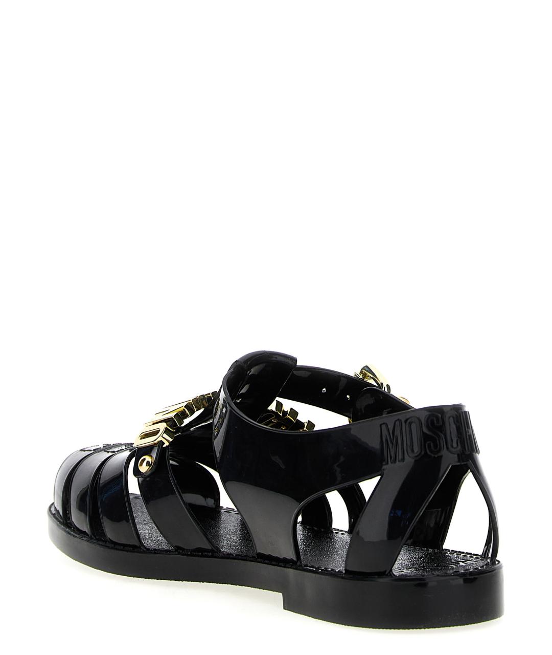 MOSCHINO Черные резиновые сандалии, фото 3