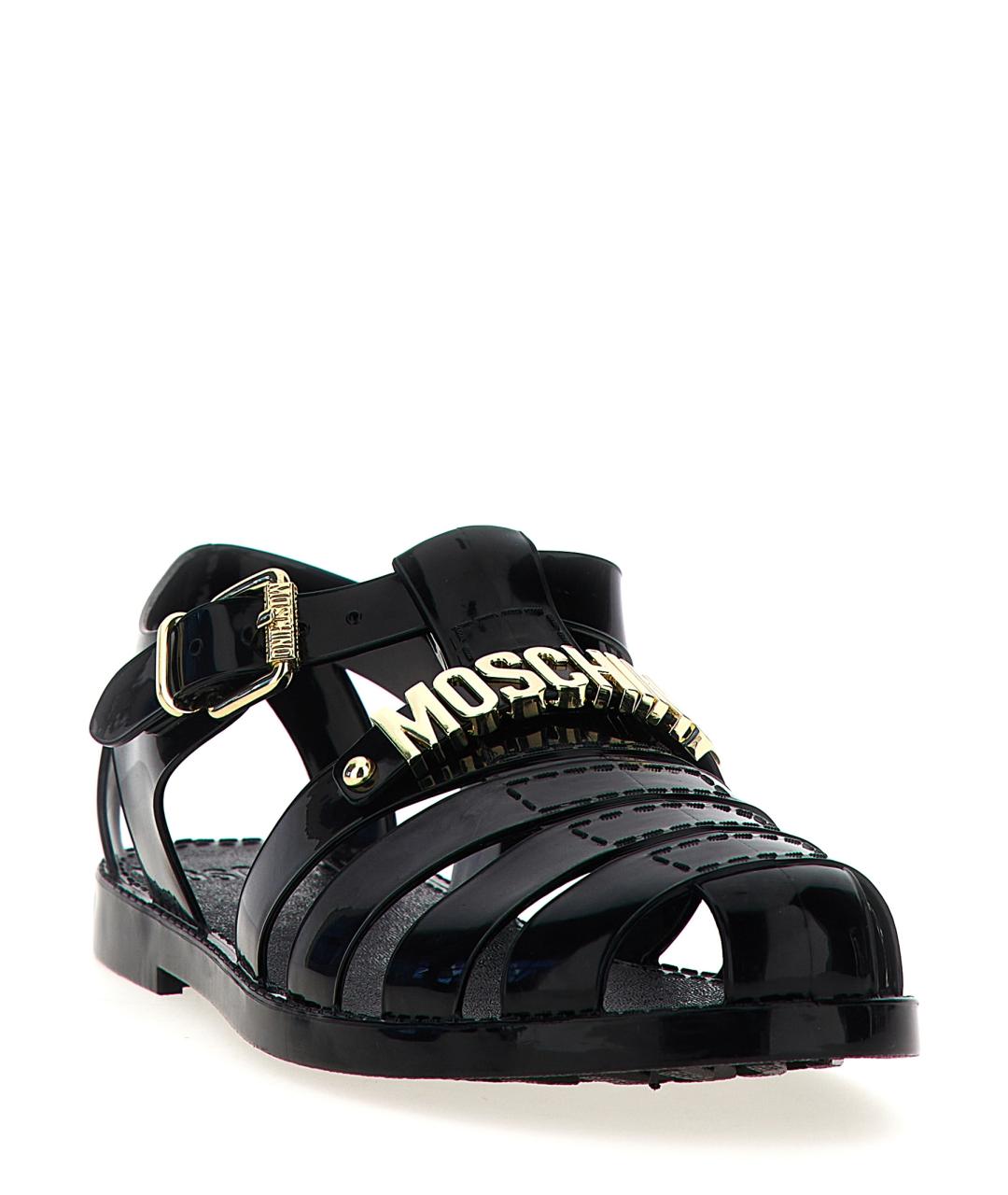 MOSCHINO Черные резиновые сандалии, фото 2