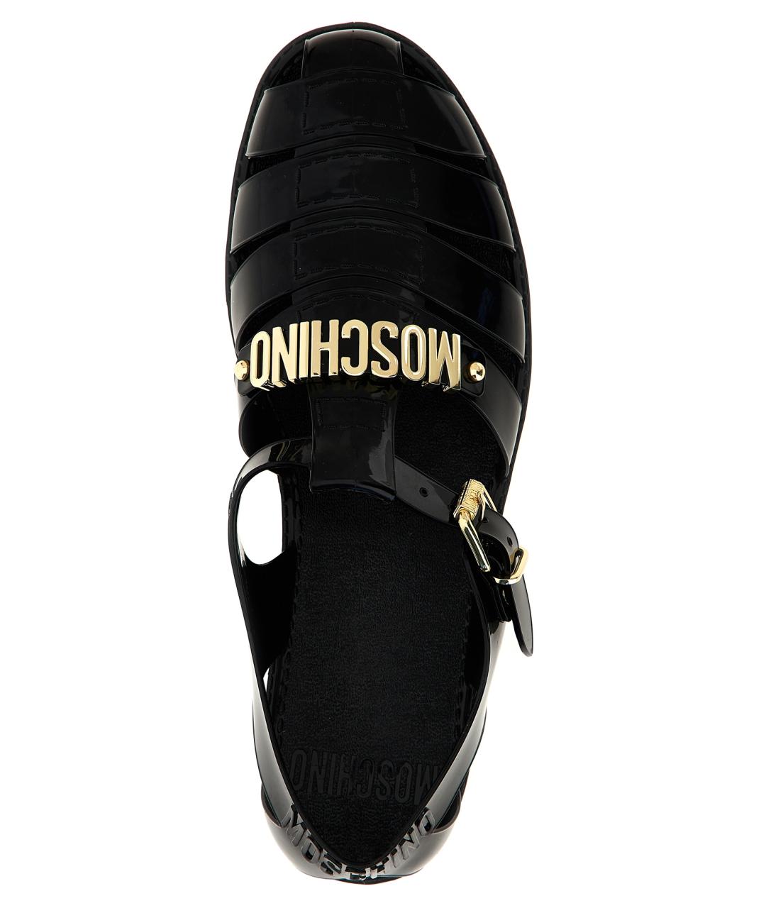 MOSCHINO Черные резиновые сандалии, фото 4