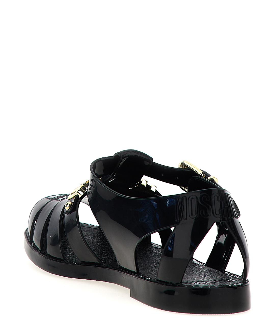 MOSCHINO Черные резиновые сандалии, фото 3