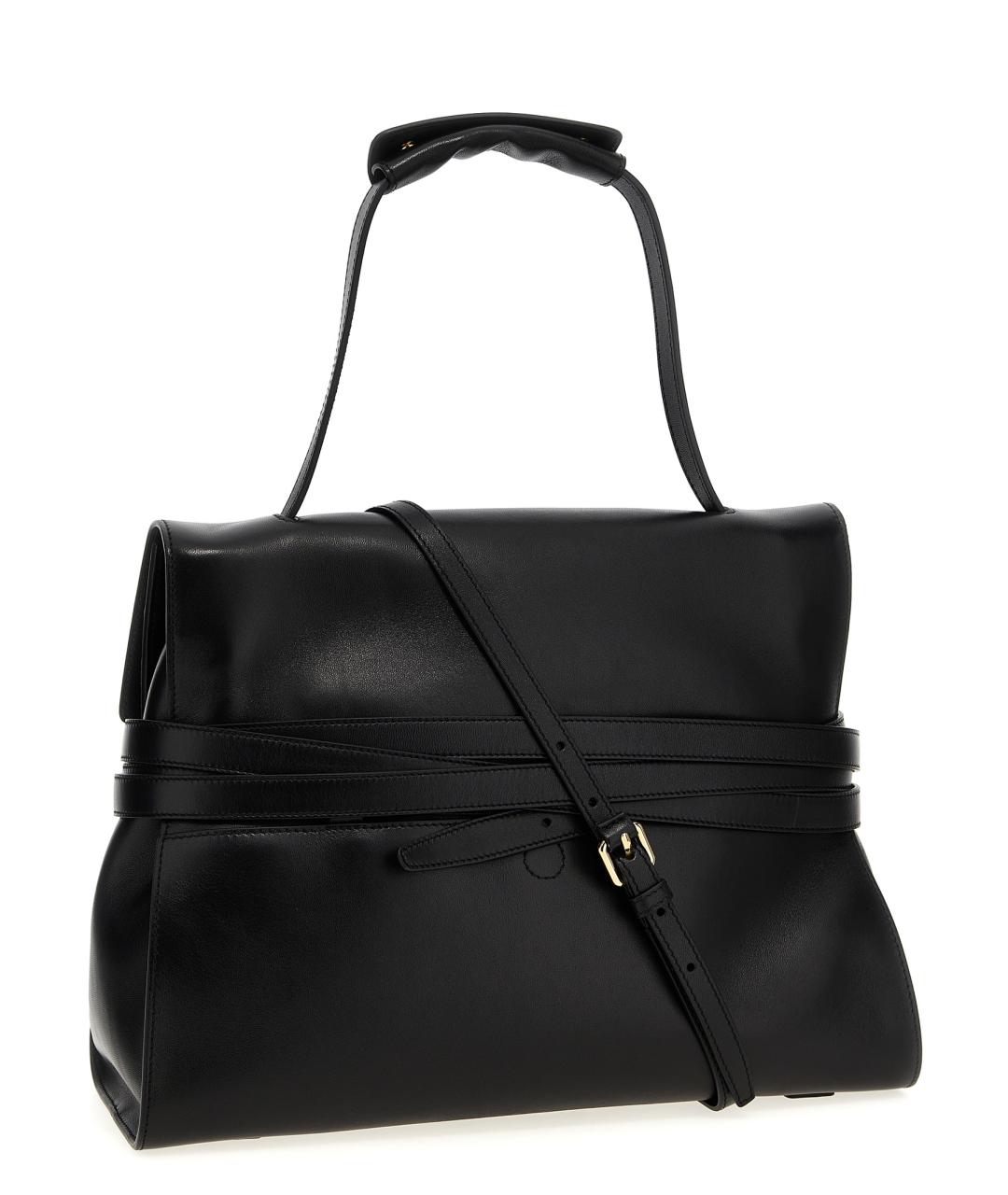 MOSCHINO Черная кожаная сумка тоут, фото 2