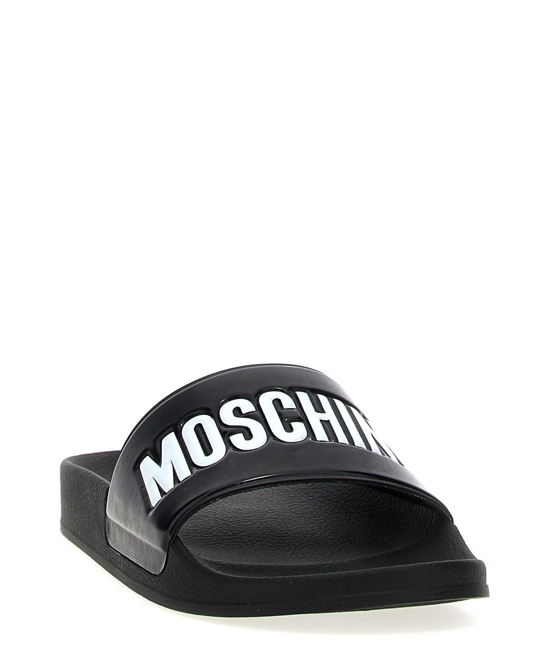 MOSCHINO Черные резиновые шлепанцы, фото 2