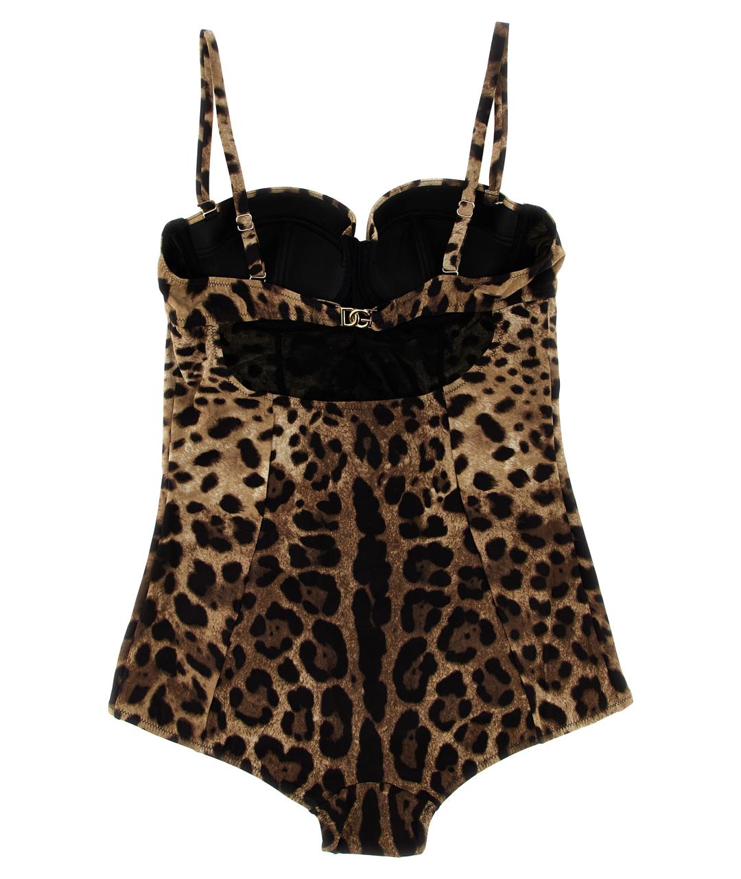 DOLCE&GABBANA Коричневый полиамидовый купальник, фото 2