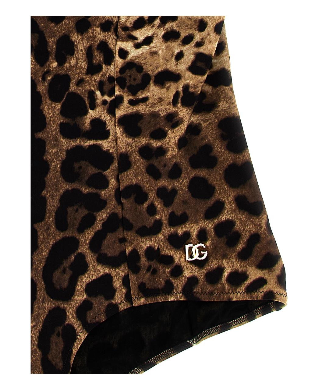 DOLCE&GABBANA Коричневый полиамидовый купальник, фото 3