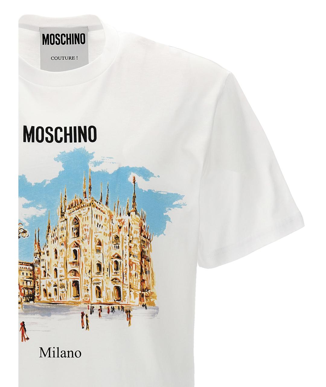 MOSCHINO Белая хлопковая футболка, фото 3
