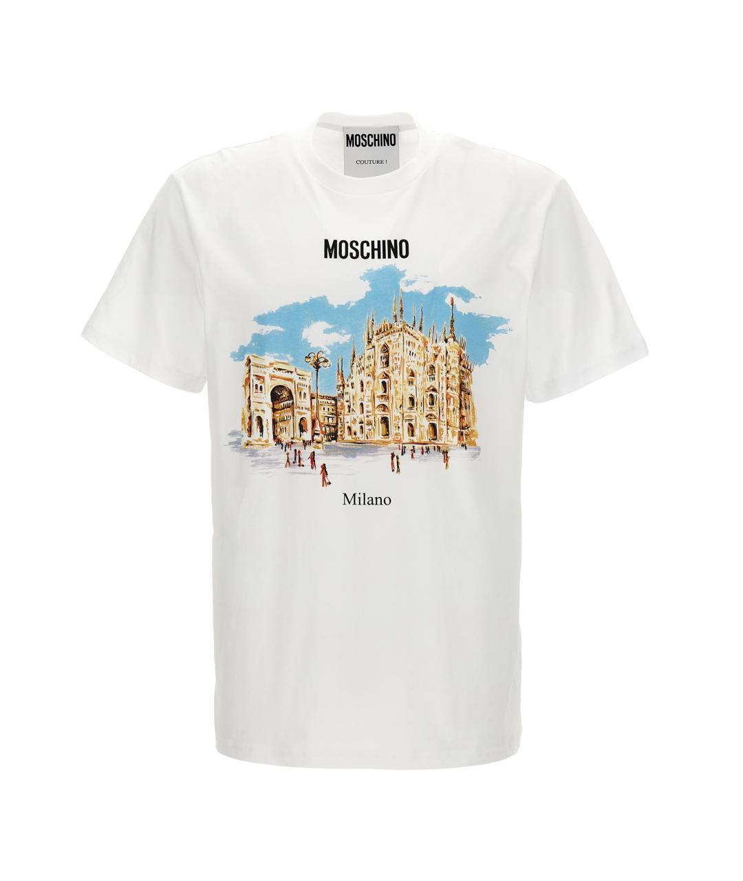 MOSCHINO Белая хлопковая футболка, фото 1