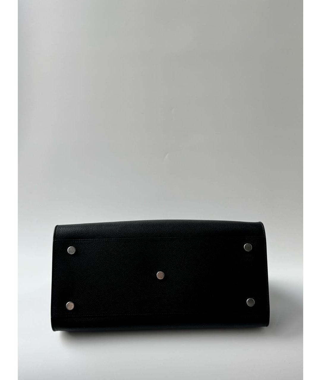 SAINT LAURENT Черная кожаная сумка с короткими ручками, фото 5