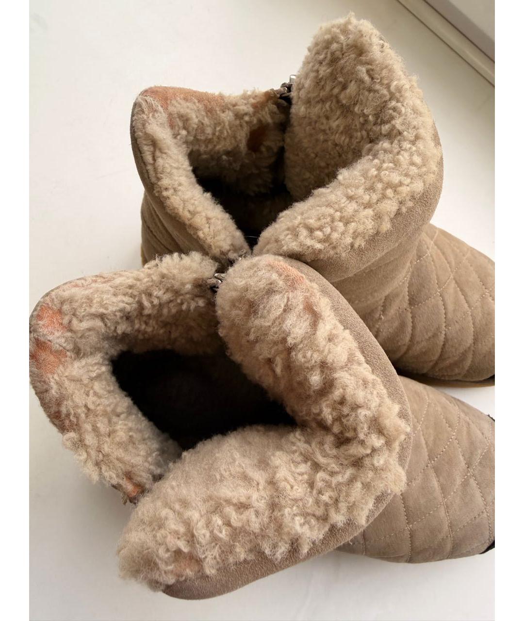 CHANEL Бежевые замшевые полусапоги, фото 3