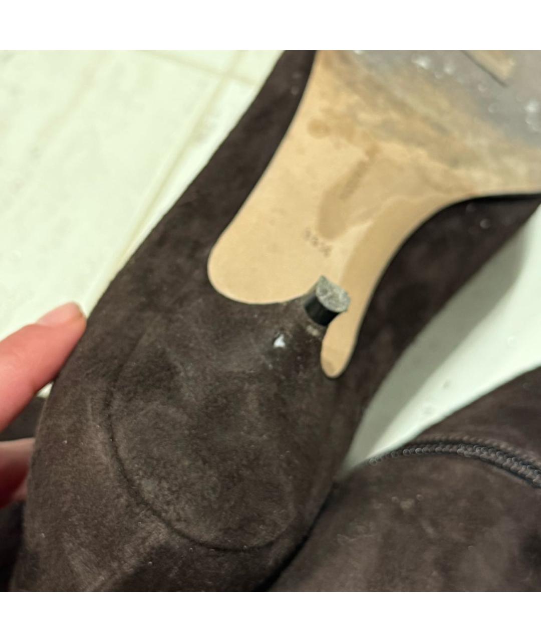 THE ROW Коричневые замшевые ботильоны, фото 6