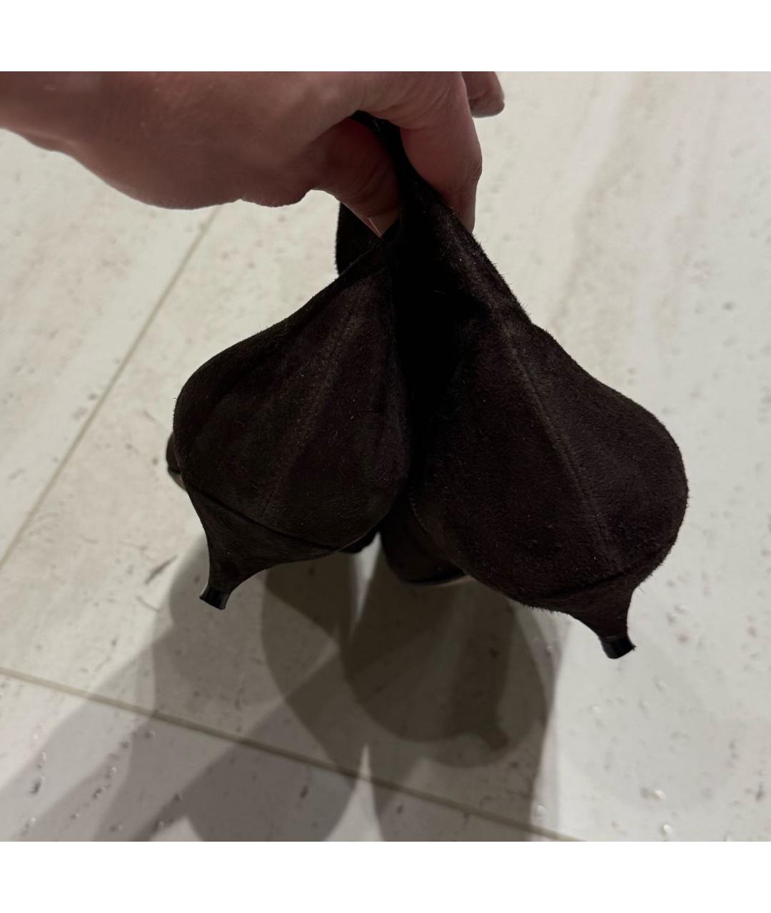 THE ROW Коричневые замшевые ботильоны, фото 4