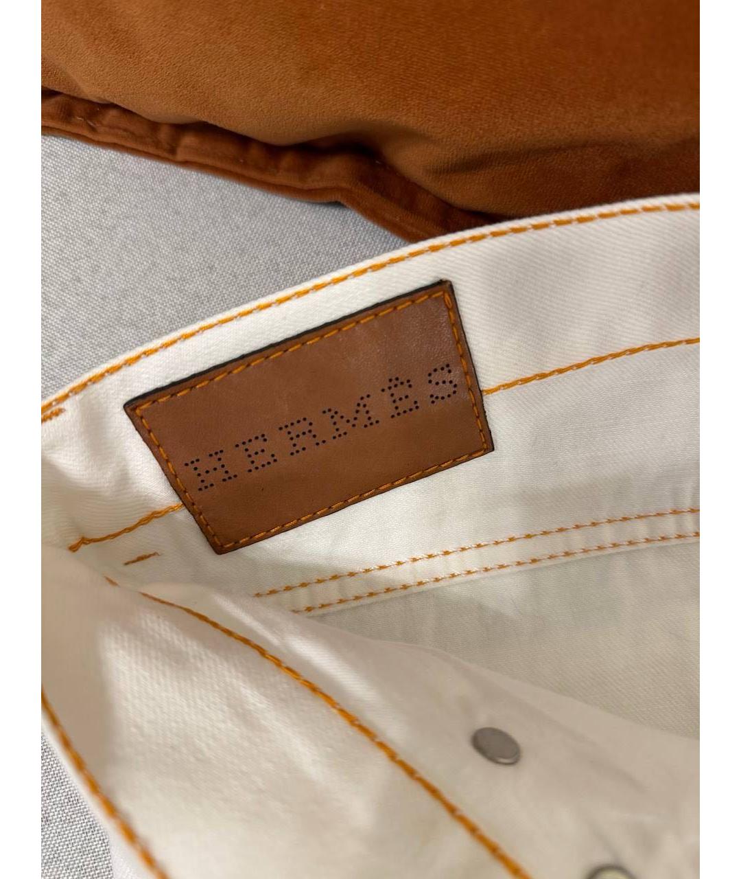 HERMES Белые прямые джинсы, фото 3