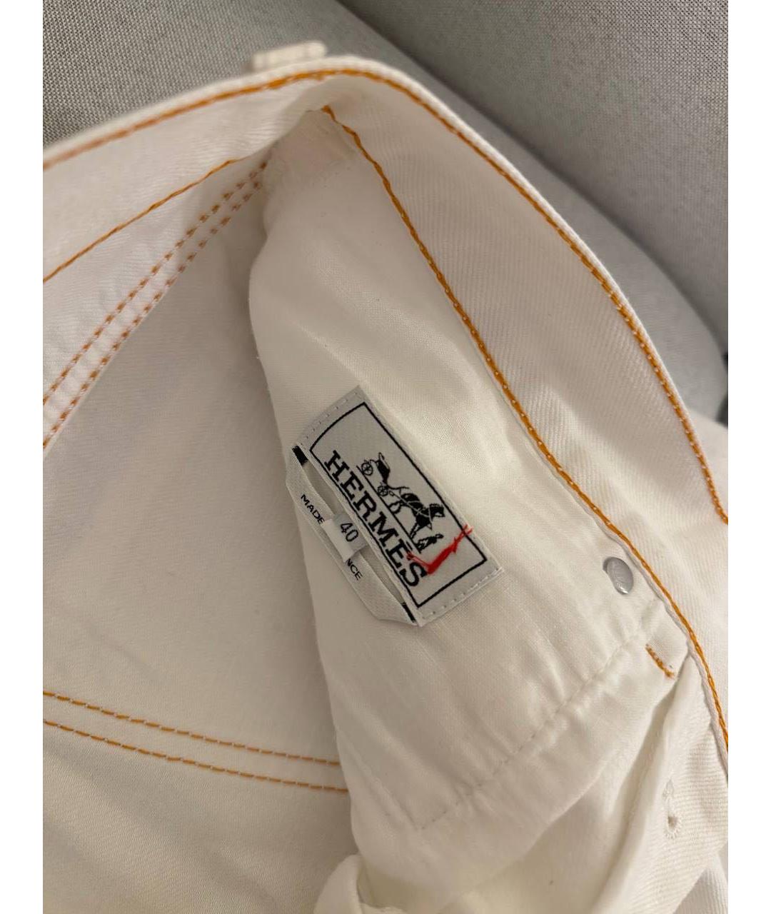 HERMES Белые прямые джинсы, фото 4