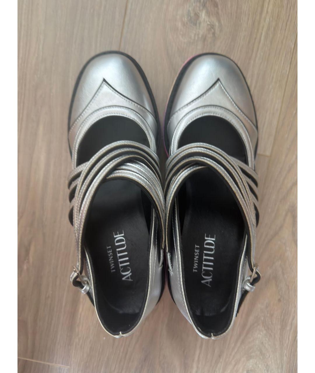 TWIN-SET Серебряные туфли из искусственной кожи, фото 3