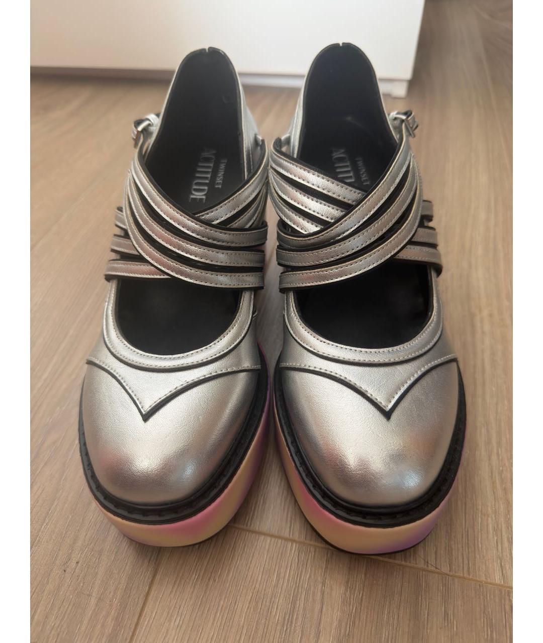 TWIN-SET Серебряные туфли из искусственной кожи, фото 2