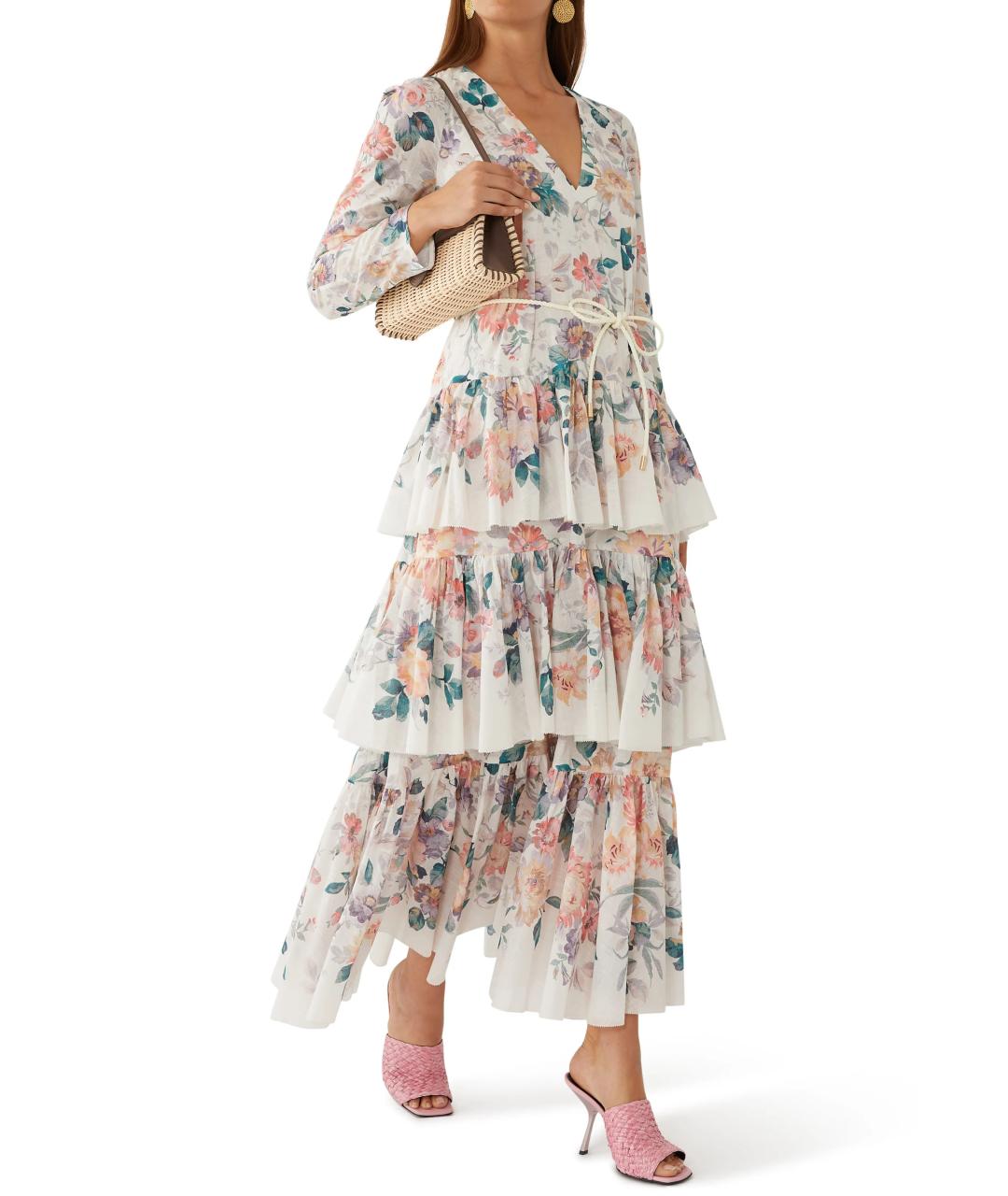 ZIMMERMANN Белое хлопковое коктейльное платье, фото 4