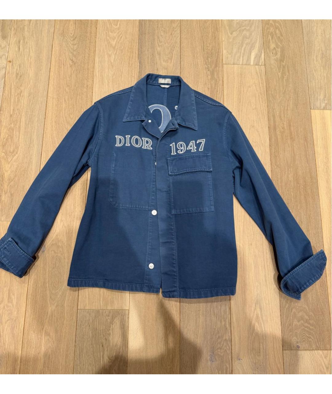 CHRISTIAN DIOR Синяя хлопковая кэжуал рубашка, фото 4