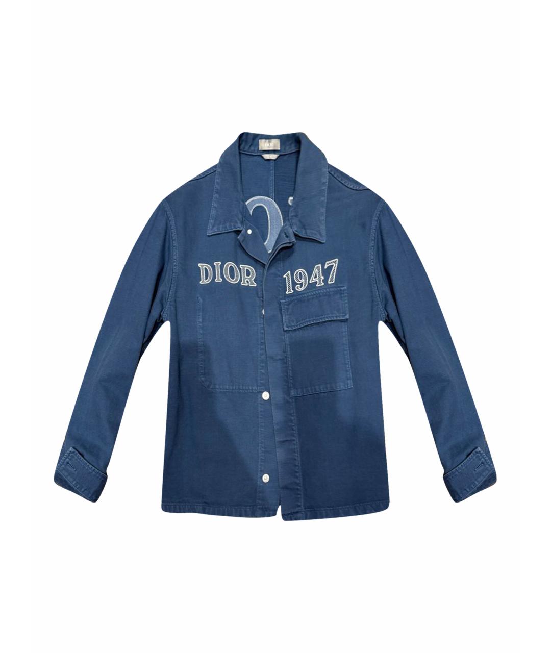 CHRISTIAN DIOR Синяя хлопковая кэжуал рубашка, фото 1