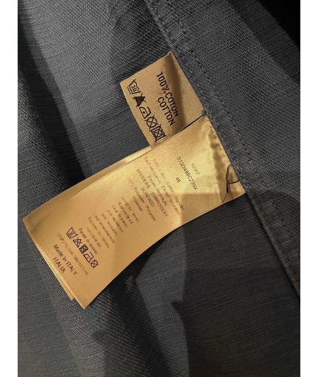 CHRISTIAN DIOR Синяя хлопковая кэжуал рубашка, фото 3