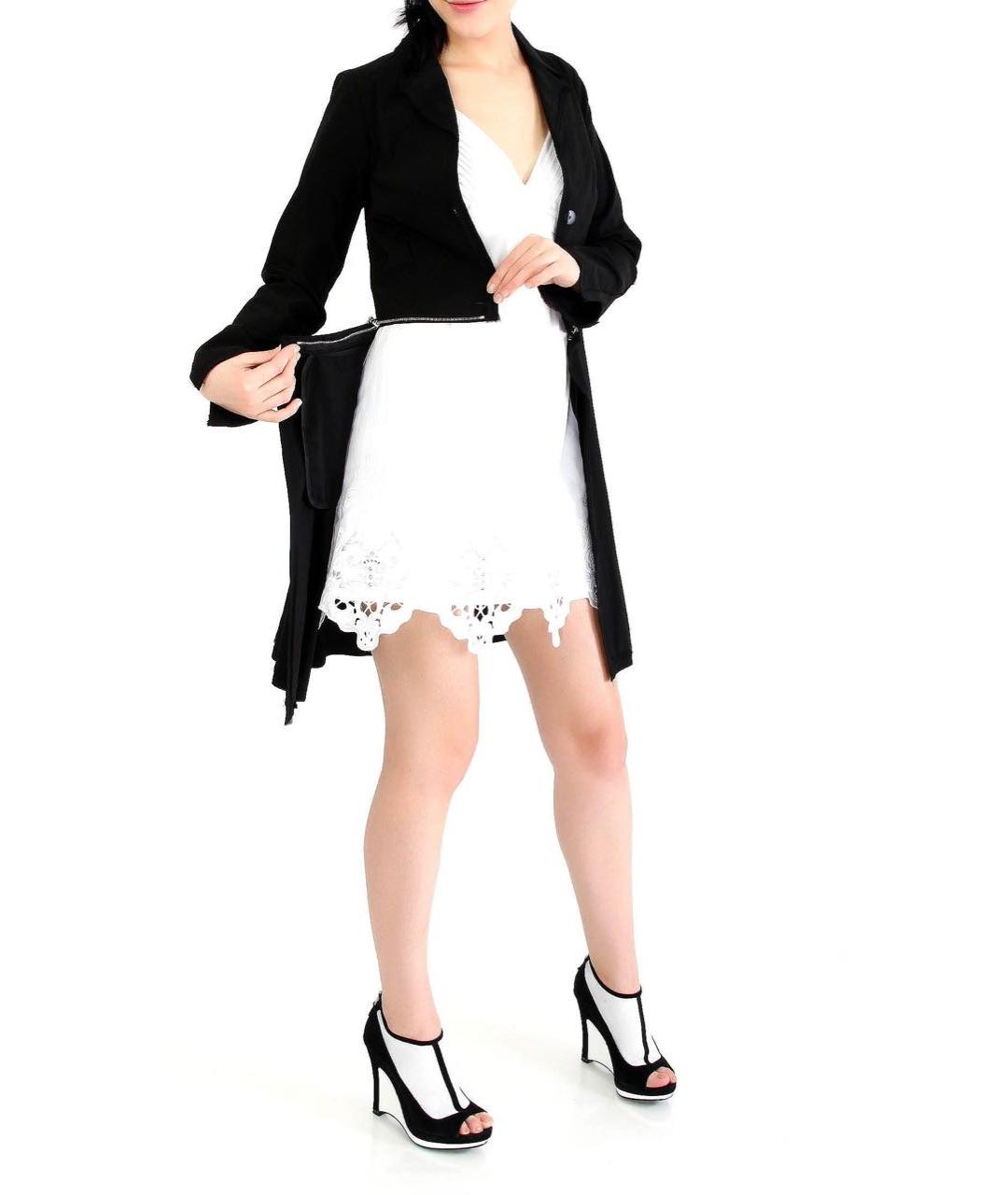 LIVIANA CONTI Черный вискозный тренч/плащ, фото 4