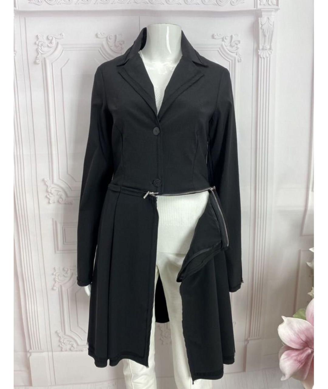 LIVIANA CONTI Черный вискозный тренч/плащ, фото 5