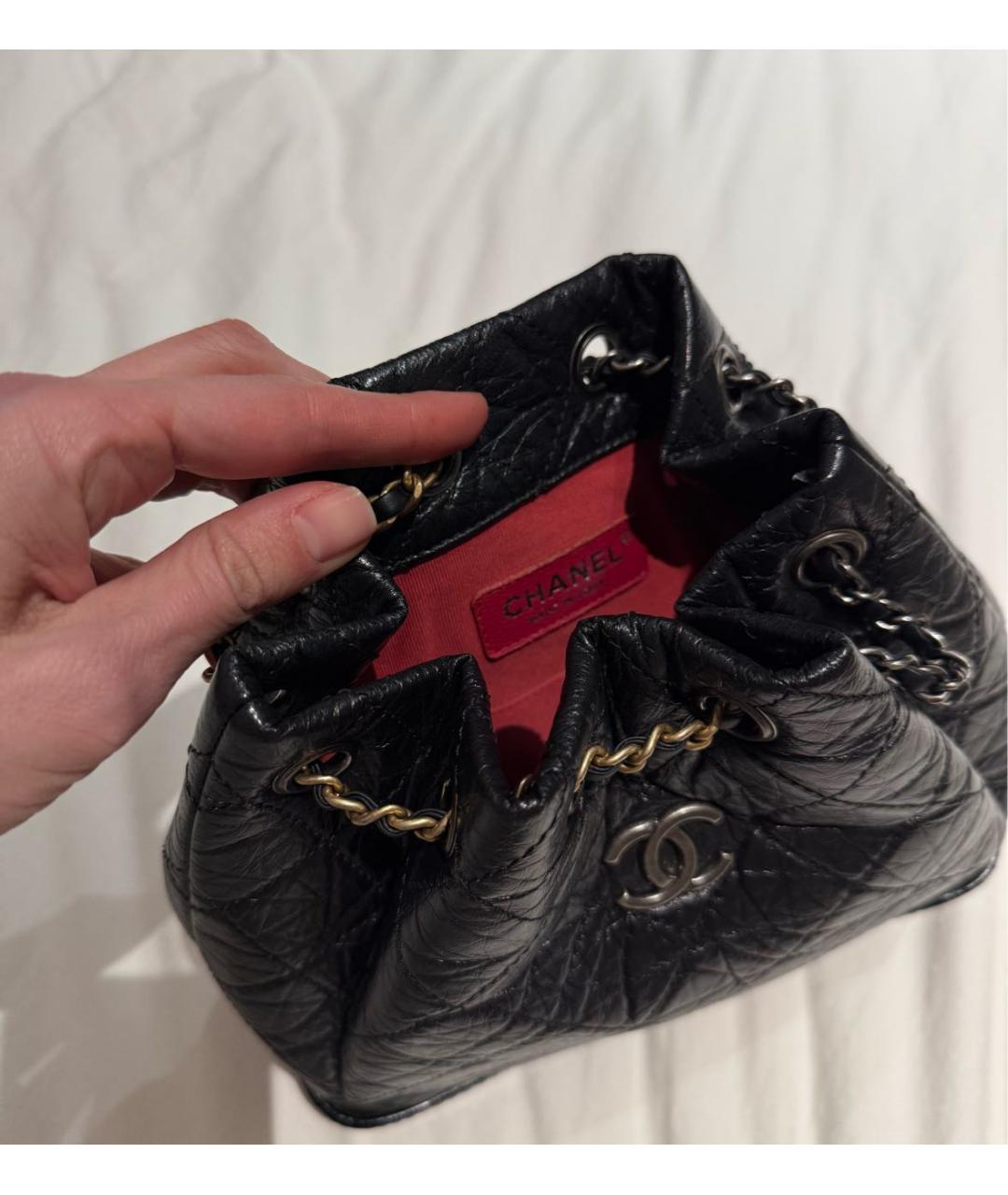CHANEL Черный кожаный рюкзак, фото 4