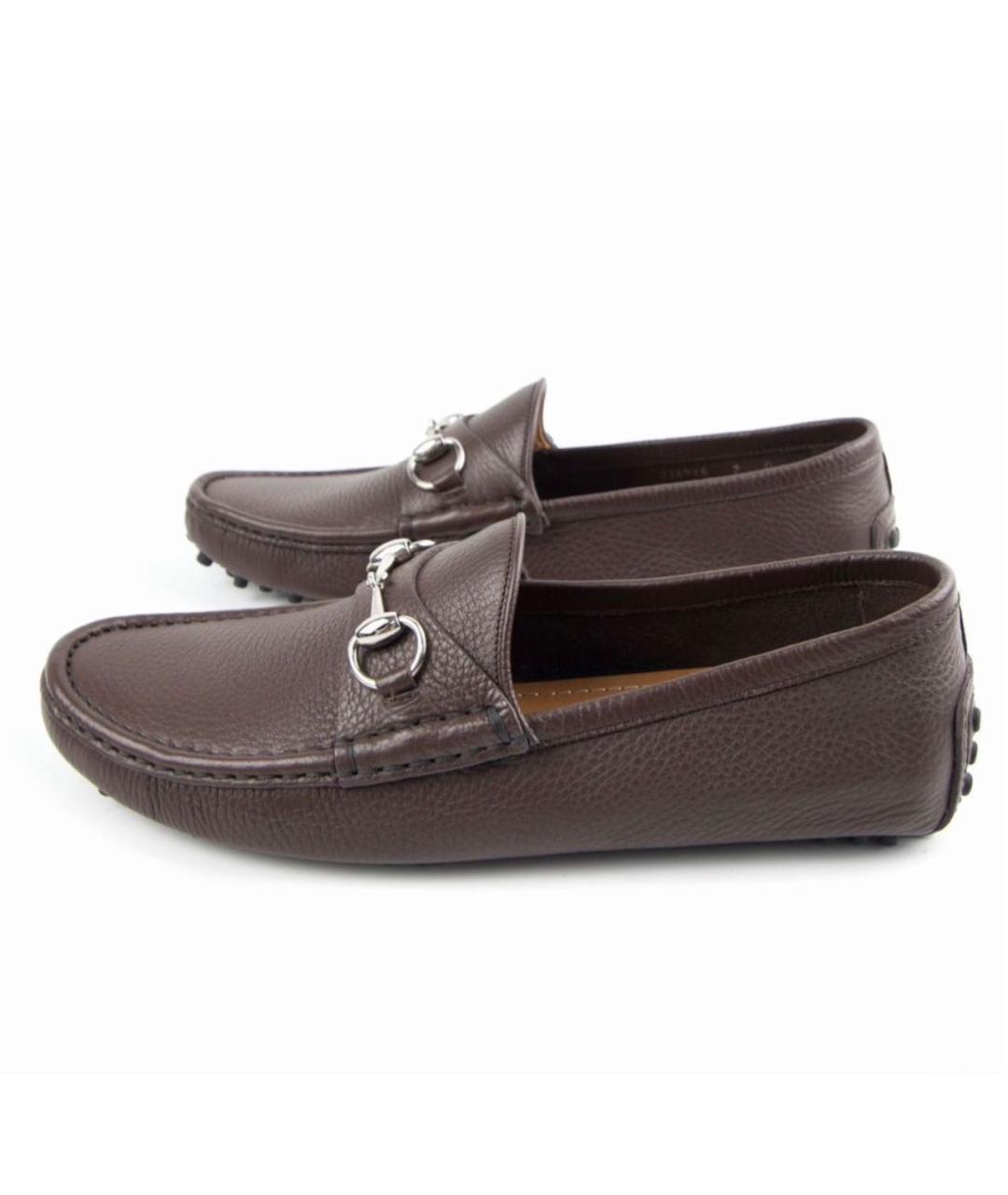 GUCCI KIDS Коричневые кожаные лоферы/мокасины, фото 9