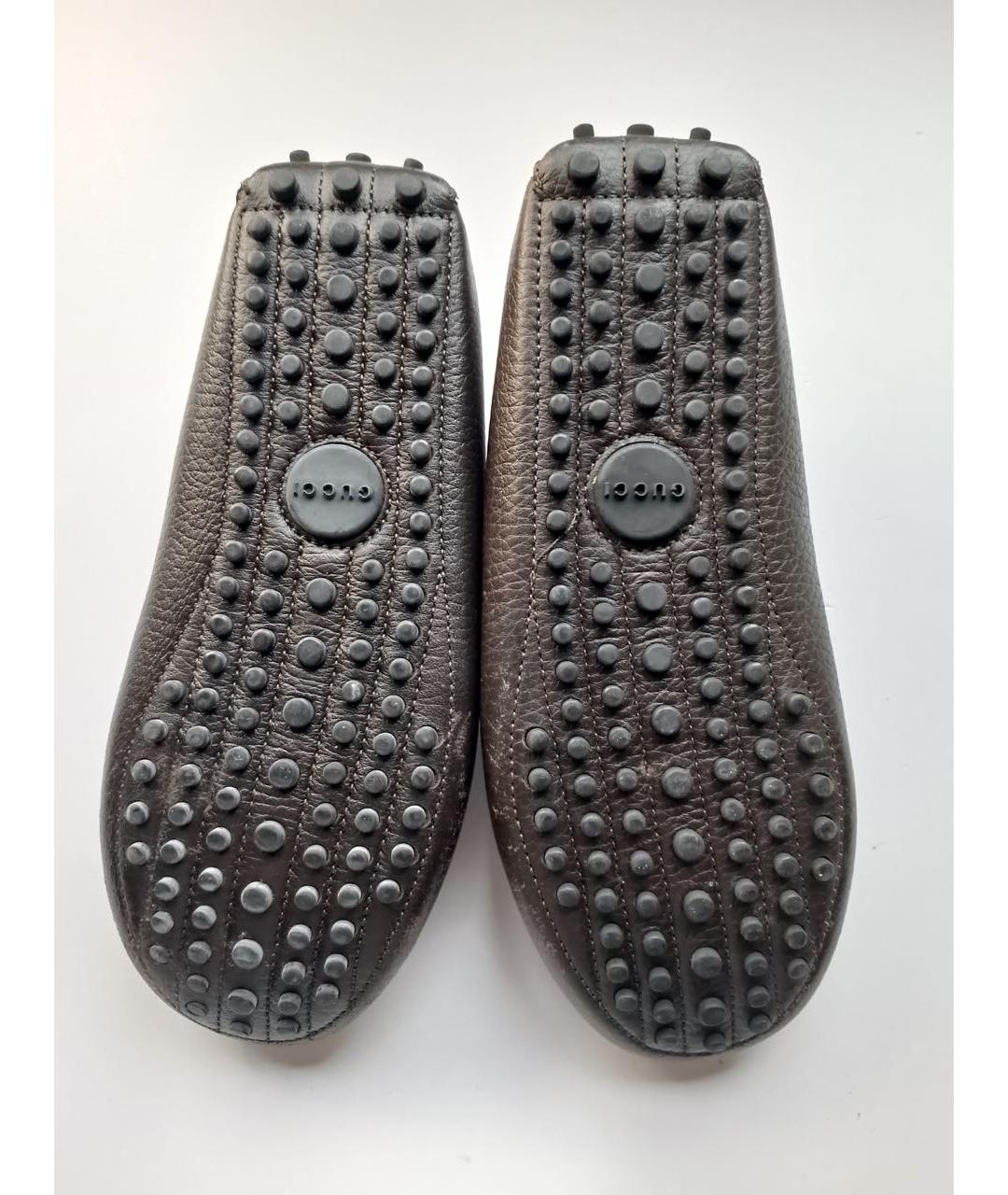 GUCCI KIDS Коричневые кожаные лоферы/мокасины, фото 8