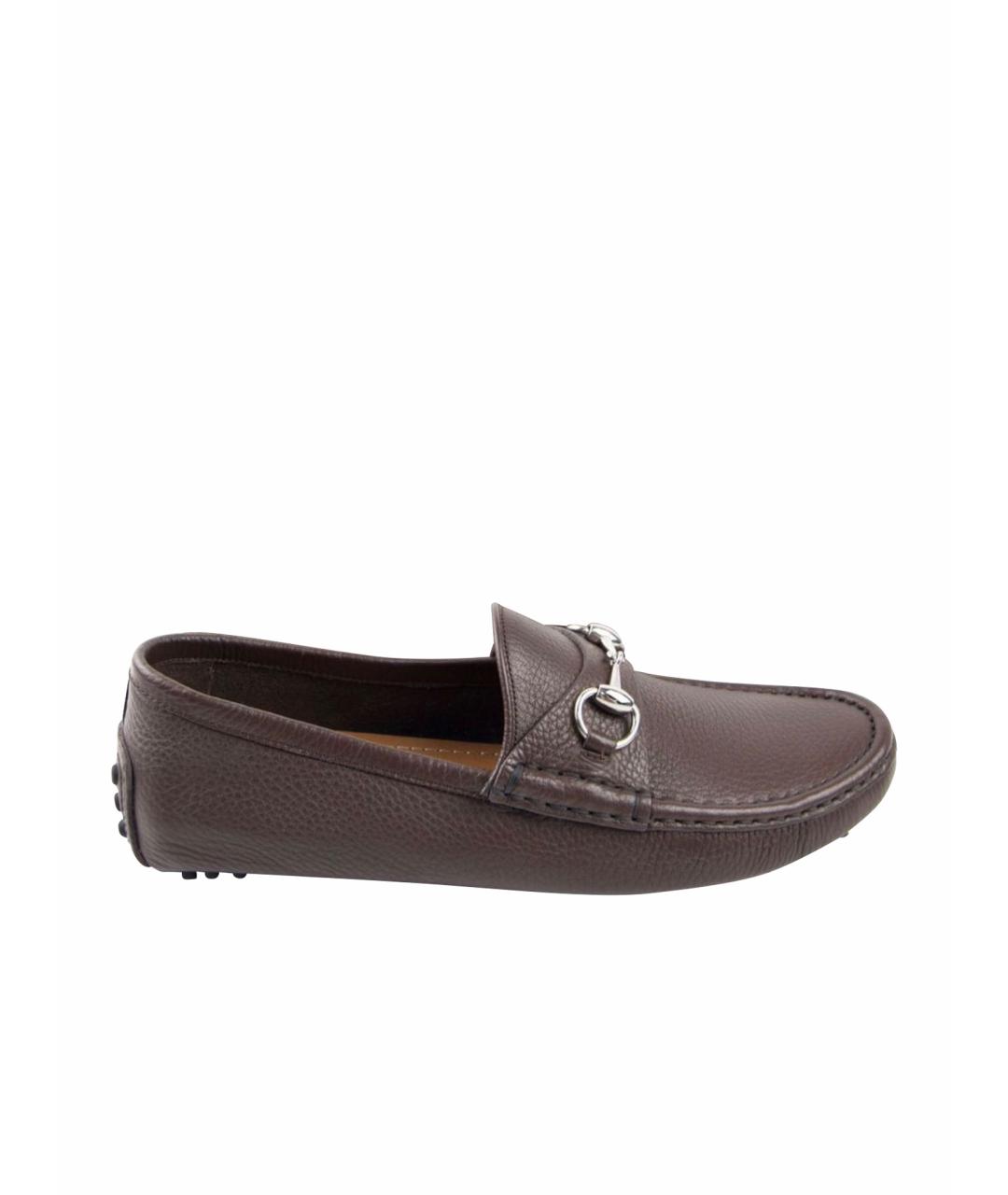 GUCCI KIDS Коричневые кожаные лоферы/мокасины, фото 1