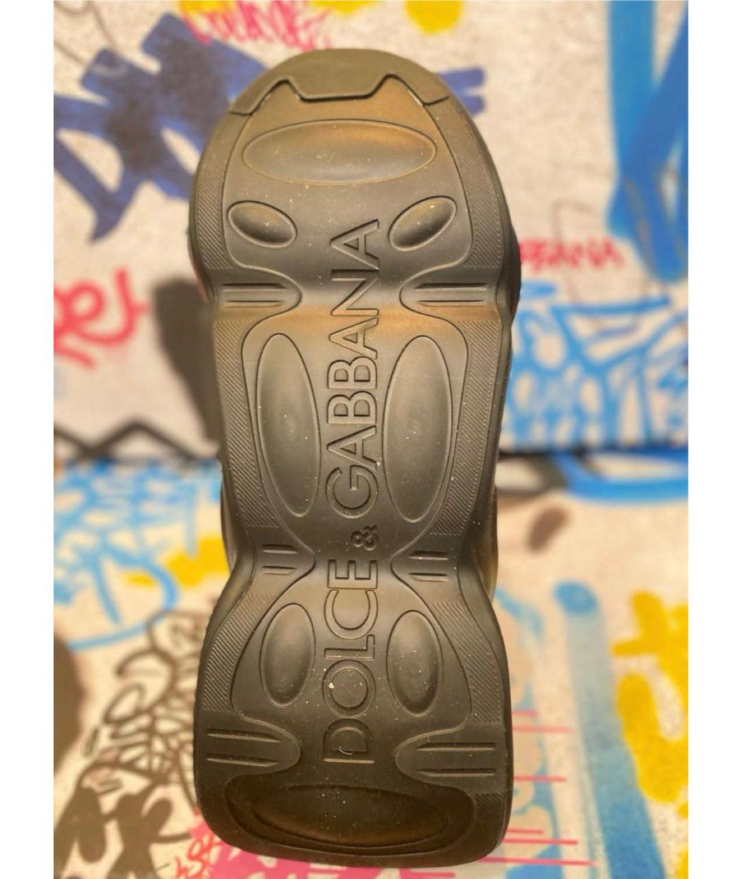 DOLCE&GABBANA Черные текстильные высокие кроссовки / кеды, фото 3