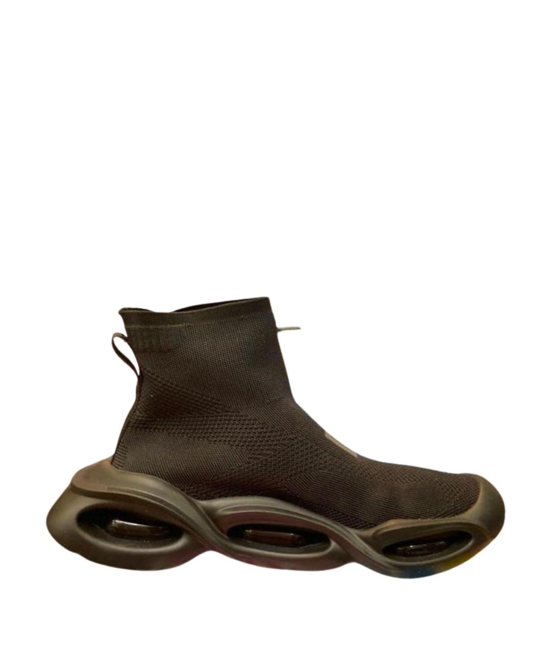 DOLCE&GABBANA Черные текстильные высокие кроссовки / кеды, фото 8