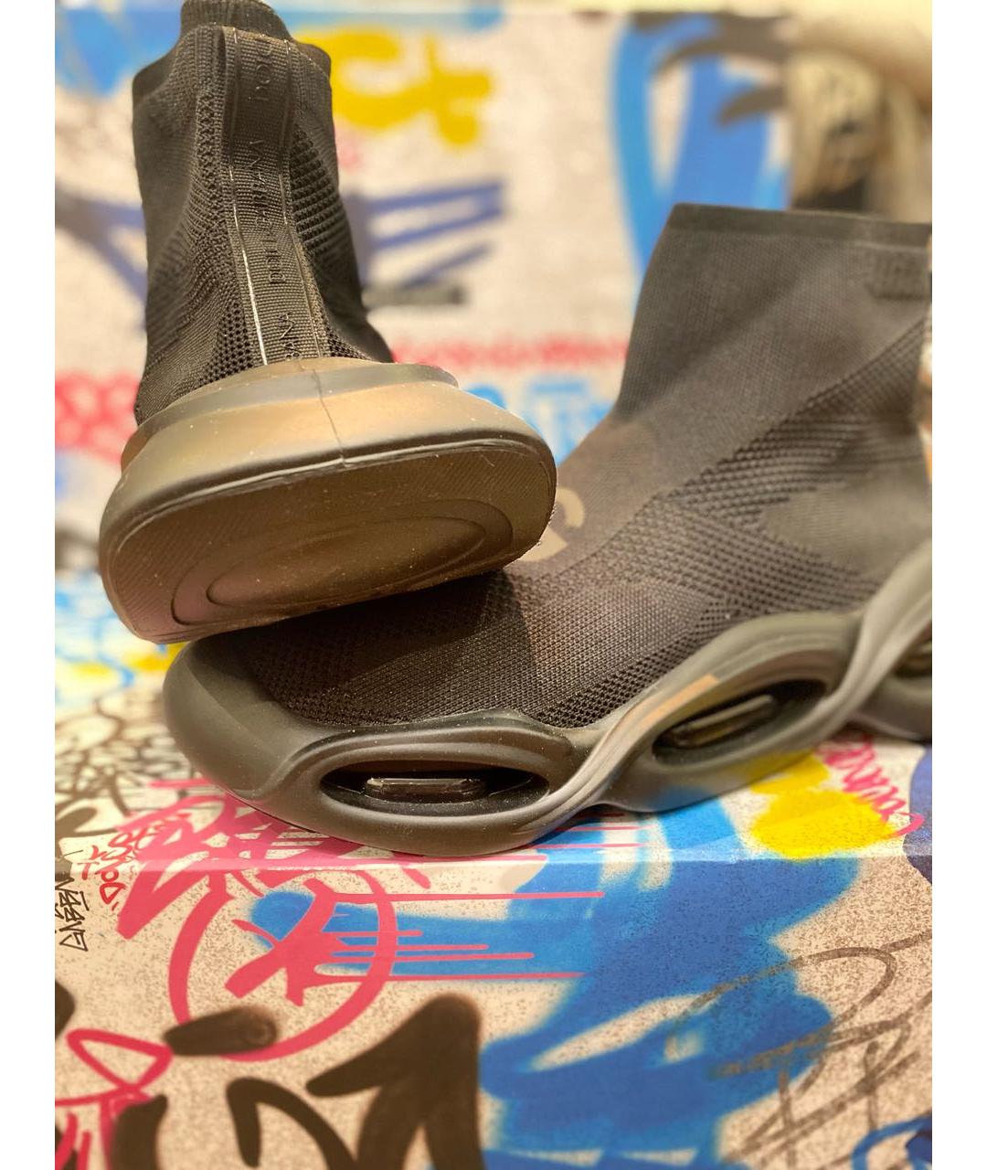 DOLCE&GABBANA Черные текстильные высокие кроссовки / кеды, фото 6