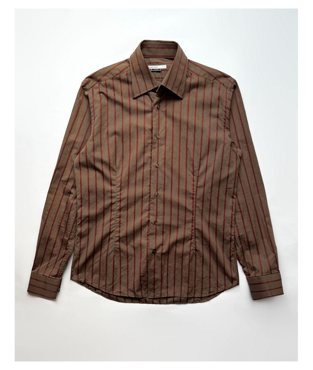ALEXANDER MCQUEEN Коричневая хлопковая кэжуал рубашка, фото 8