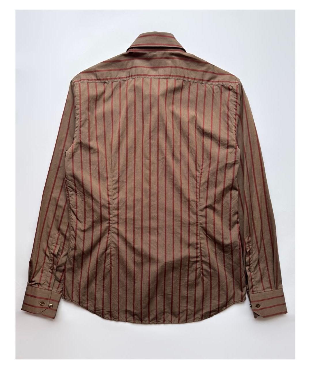 ALEXANDER MCQUEEN Коричневая хлопковая кэжуал рубашка, фото 3