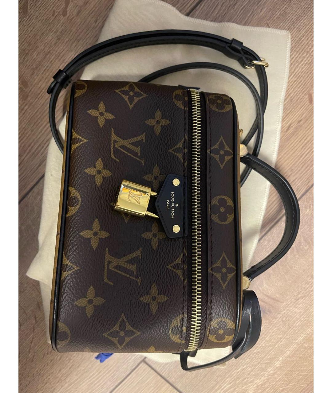LOUIS VUITTON Коричневая кожаная сумка через плечо, фото 2