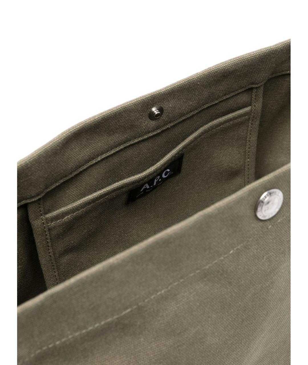 A.P.C. Бежевая хлопковая сумка на плечо, фото 3