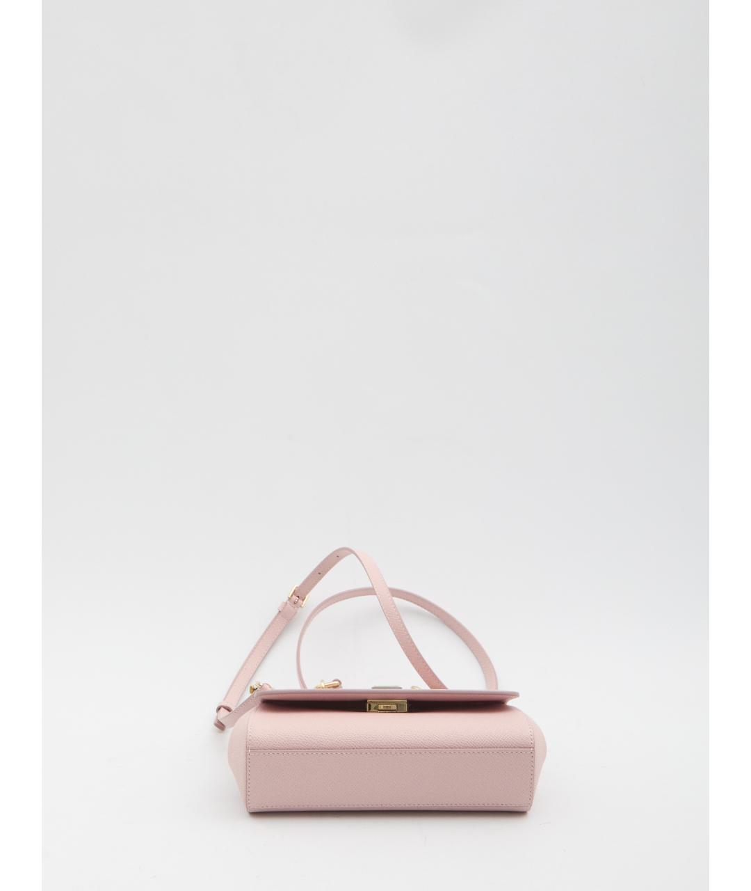 DOLCE&GABBANA Розовая кожаная сумка тоут, фото 4