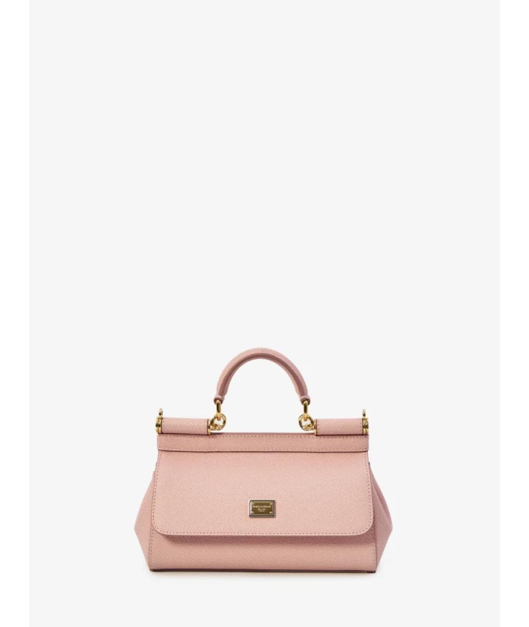 DOLCE&GABBANA Розовая кожаная сумка тоут, фото 7