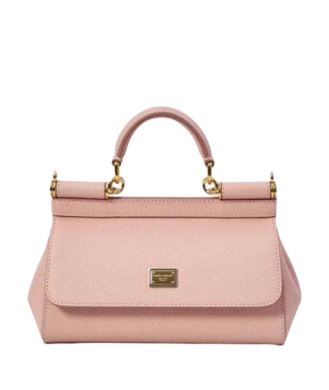 DOLCE&GABBANA Розовая кожаная сумка тоут, фото 1