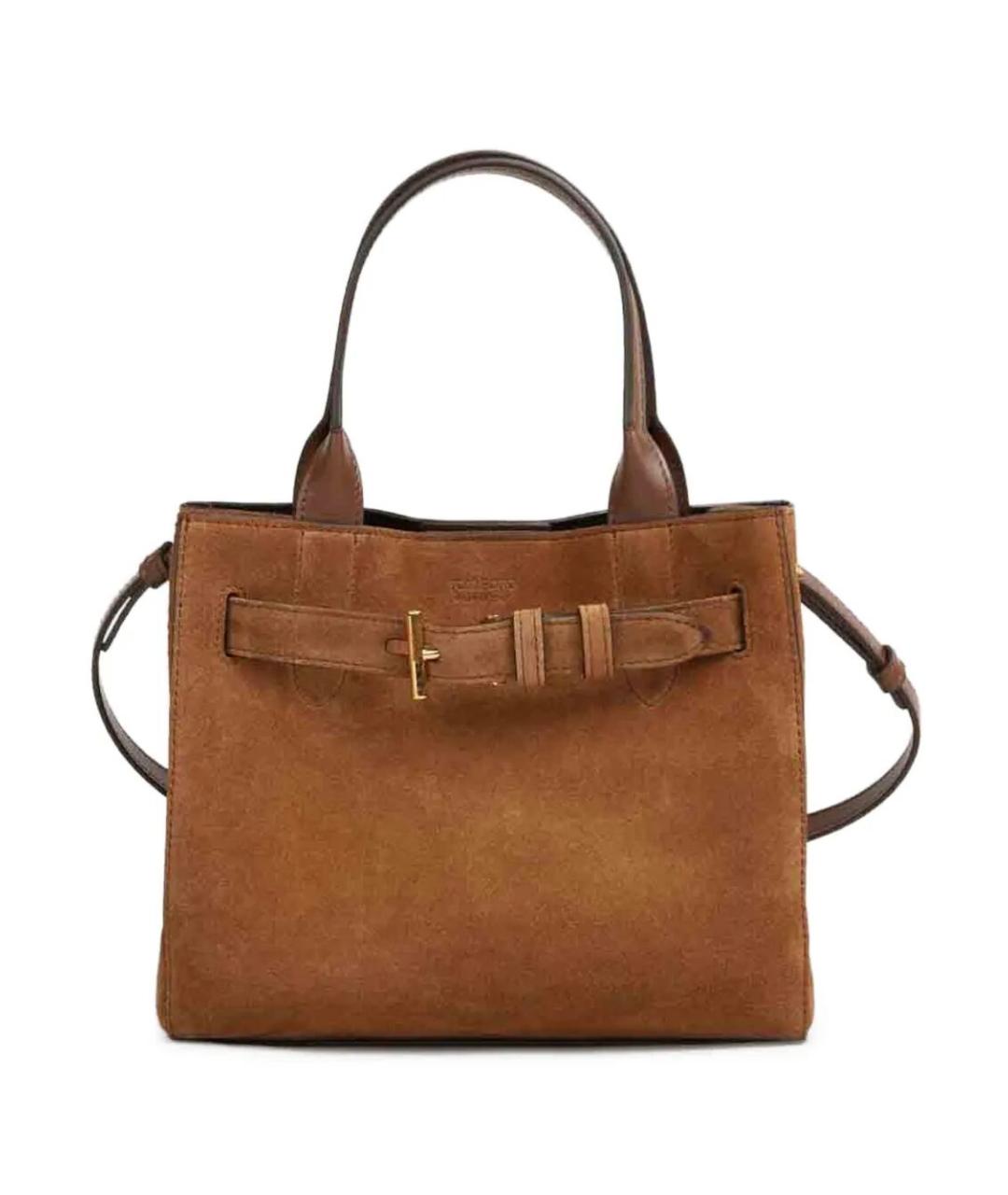 TOM FORD Коричневая замшевая сумка тоут, фото 1