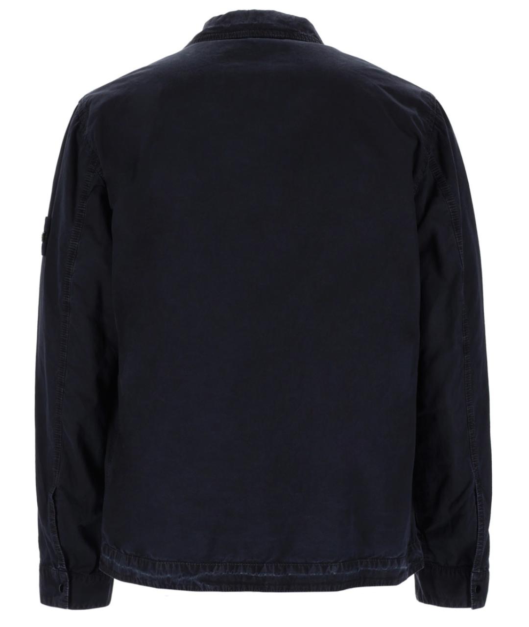 STONE ISLAND Темно-синяя хлопковая кэжуал рубашка, фото 2