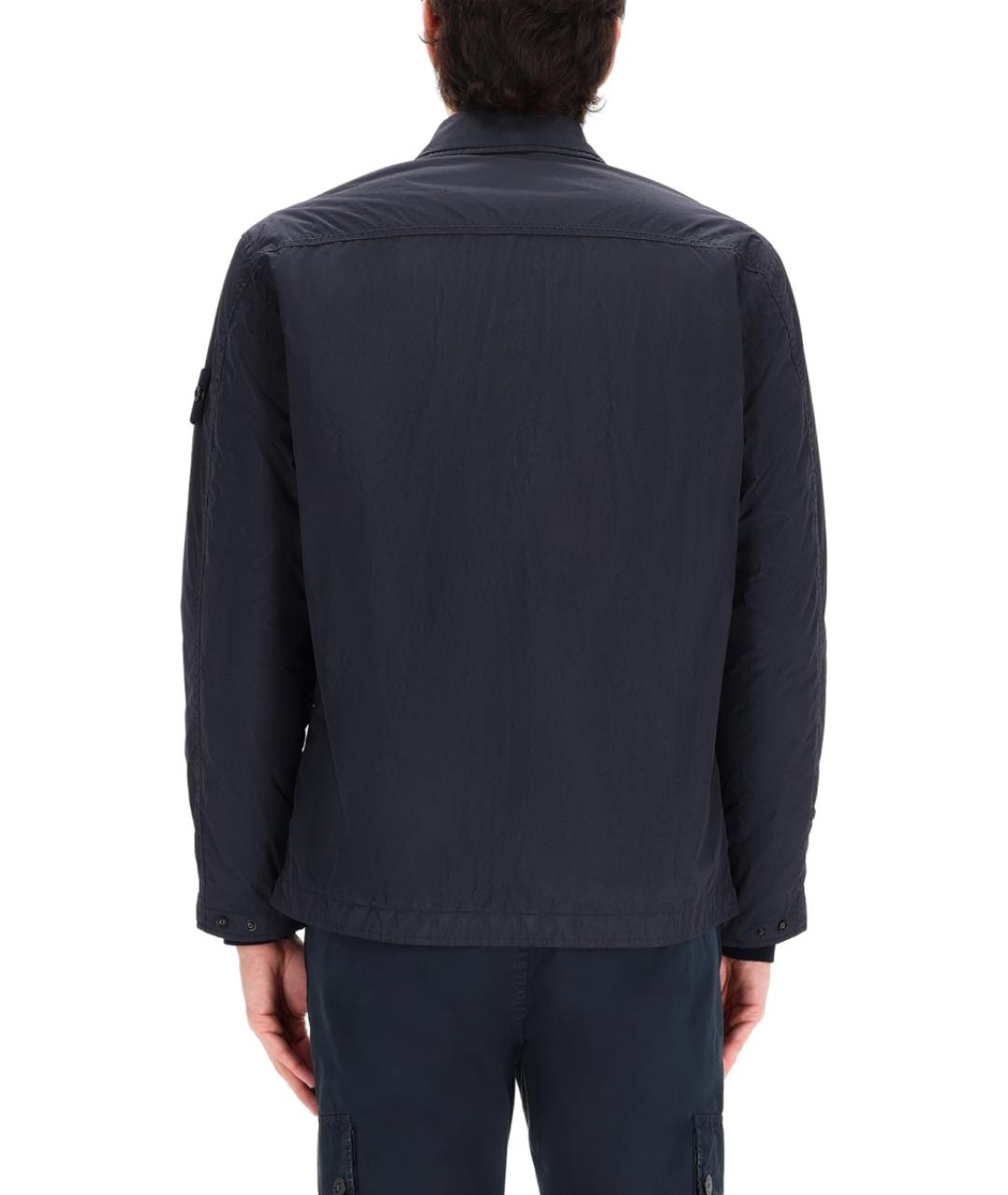 STONE ISLAND Темно-синяя полиамидовая куртка, фото 4