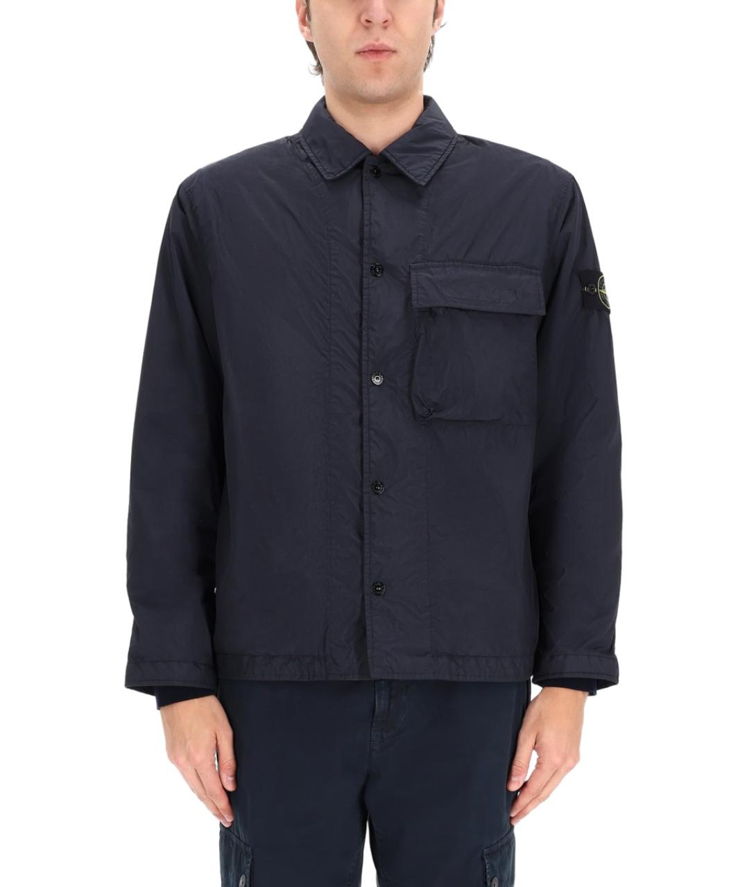 STONE ISLAND Темно-синяя полиамидовая куртка, фото 3