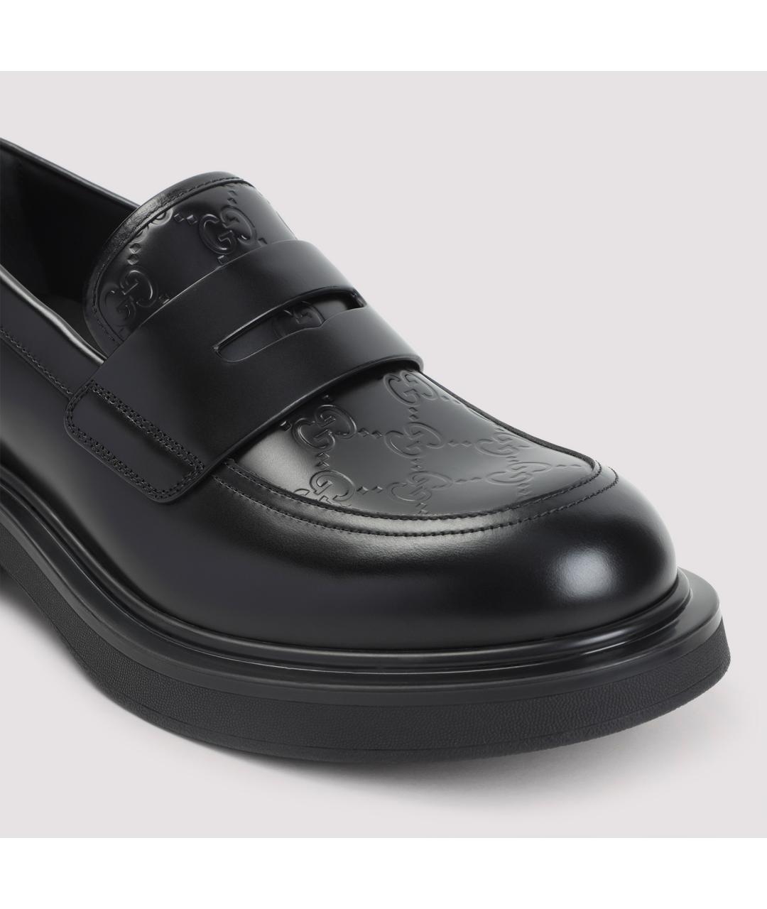 GUCCI Черные кожаные лоферы, фото 5