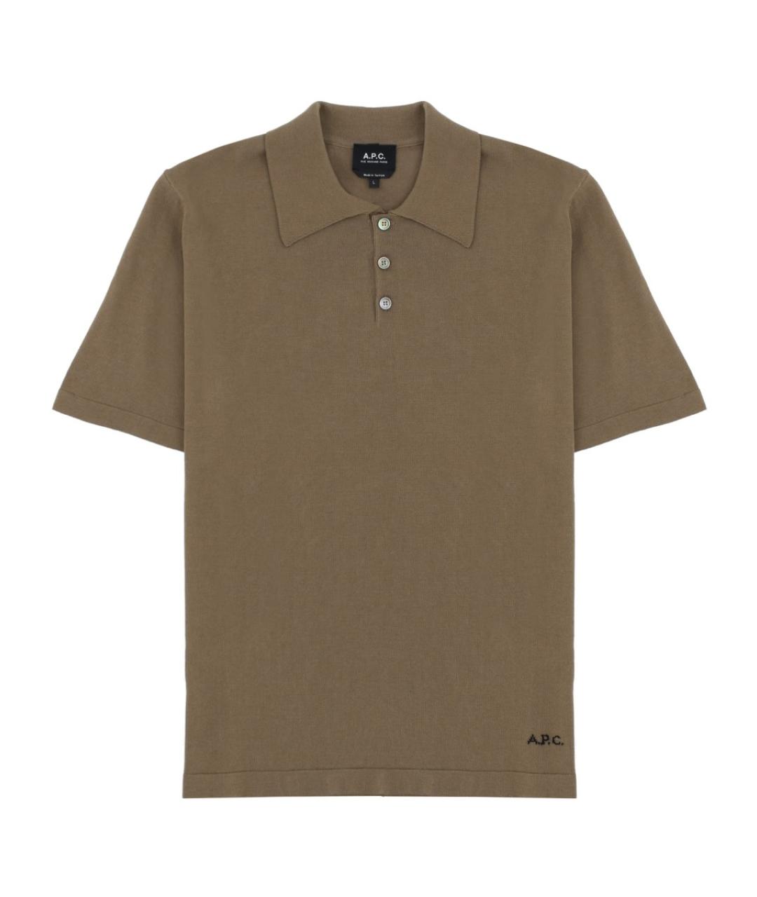 A.P.C. Зеленые хлопковое поло с коротким рукавом, фото 1