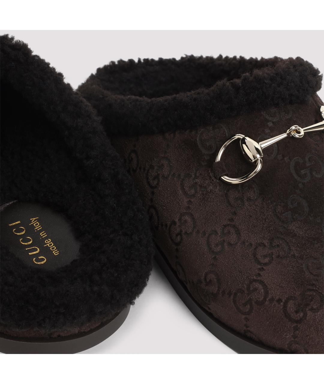GUCCI Коричневые замшевые сабо, фото 4