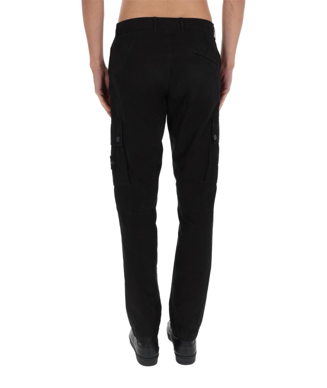 STONE ISLAND Черные хлопковые повседневные брюки, фото 5
