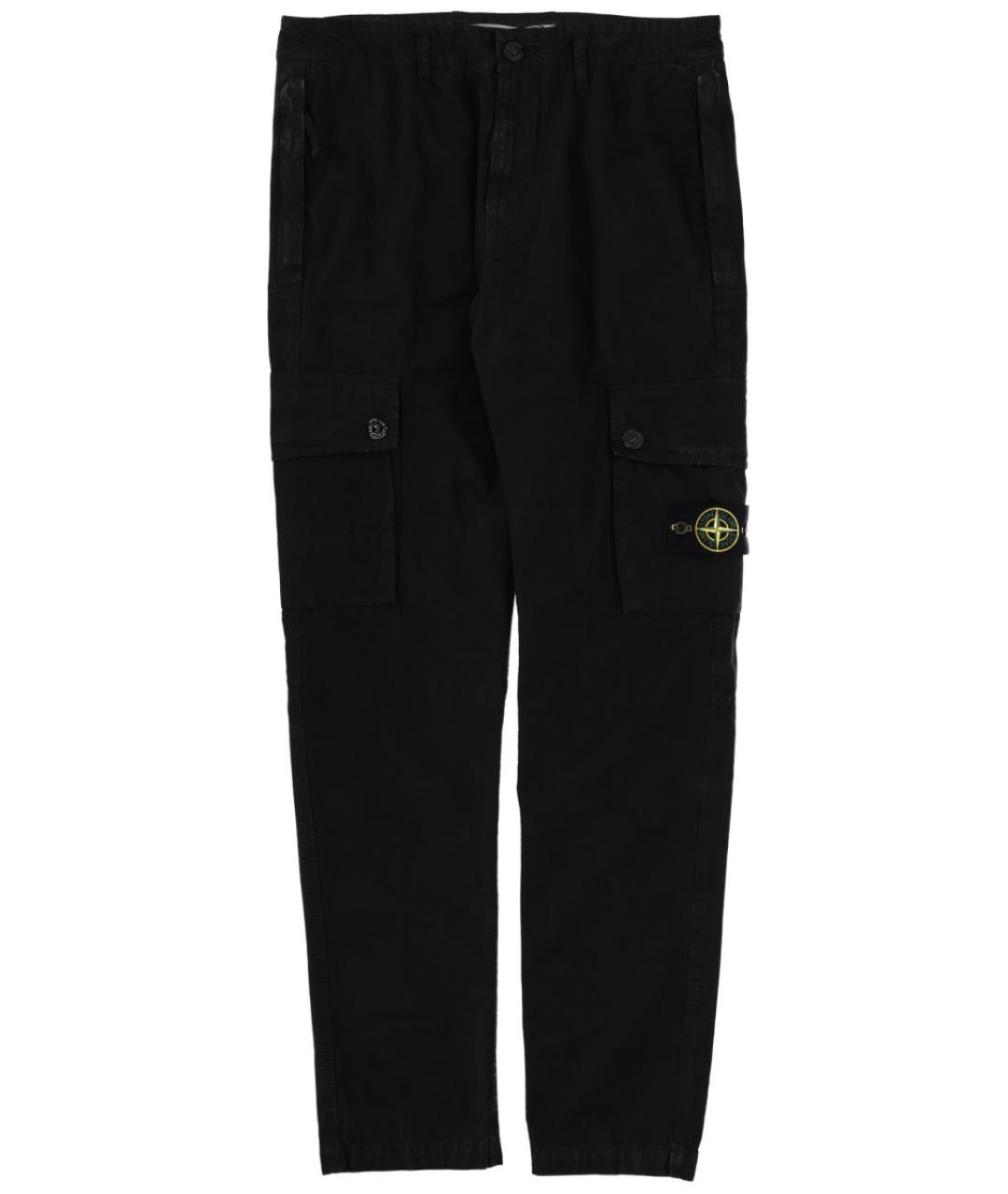 STONE ISLAND Черные хлопковые повседневные брюки, фото 1